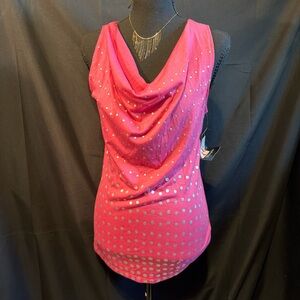 Glamorous Pink Drape Neck Tank Top